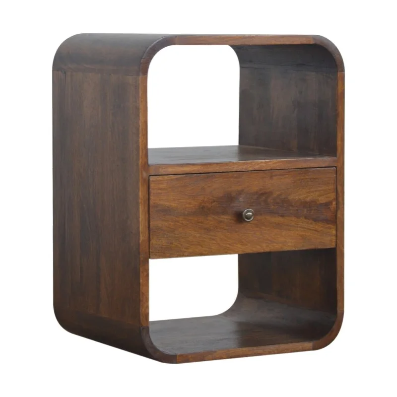 Artisan Furniture Solid Wood Chestnut Curved Edge Nightstand