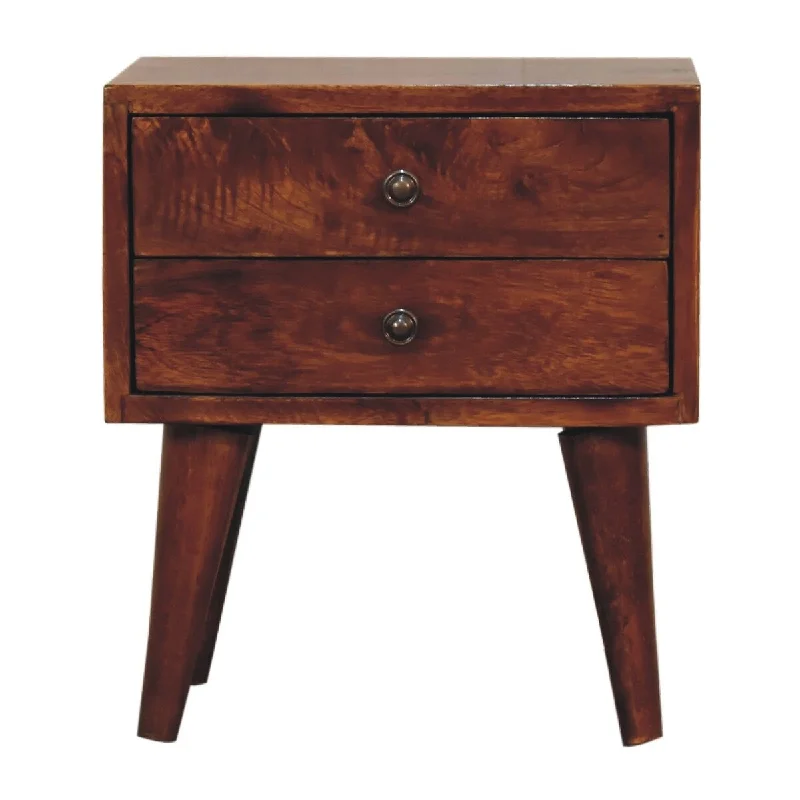 Artisan Furniture Solid Wood Mini Chestnut Modern Nightstand