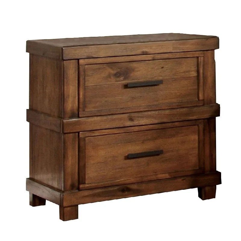 Baddock Transitional Nightstand, Antique Oak Finish