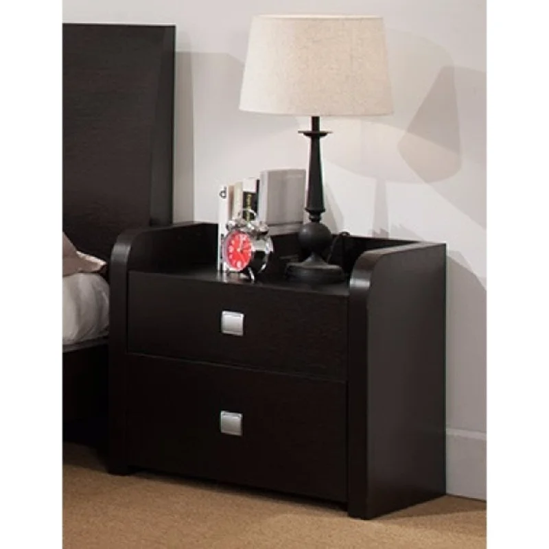 Beautiful Nightstand With 2 Storage Drawers, Brown.