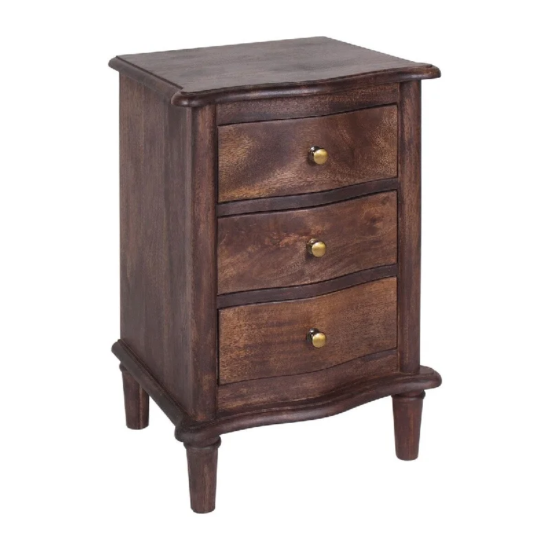 Beqare Acacia 3-Drawer Nightstand Bachelor's Chest