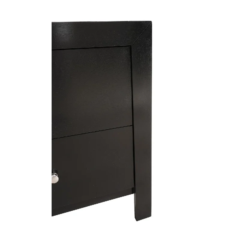 Black Premium Nightstand with Two Drawer Storage