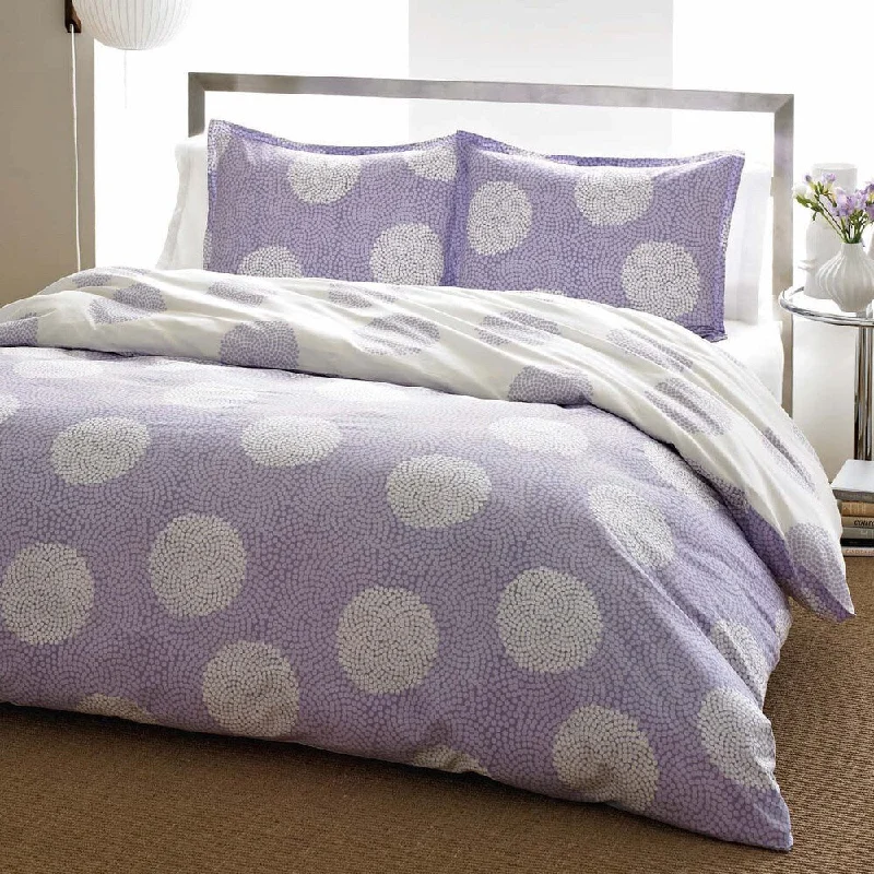 City Scene Raindance Wisteria Cotton 3-piece Duvet Cover Set