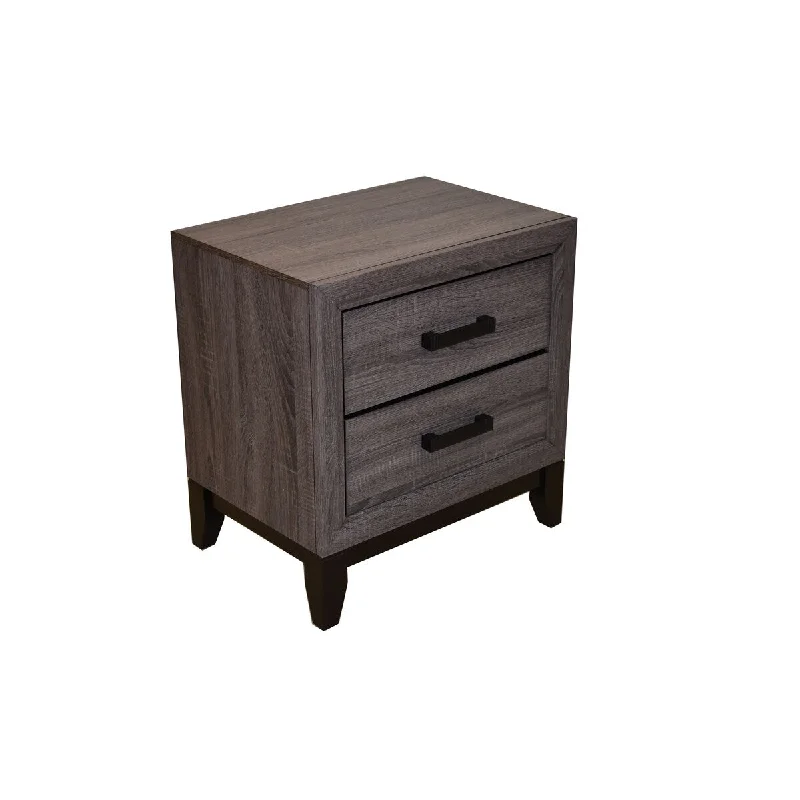 Contemporary Style 2-Drawer Nightstand Made with Wood