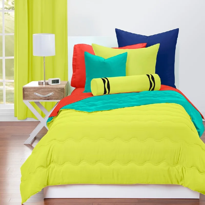 Crayola Blue Green and Granny Smith Apple Reversible 3-piece Comforter Set