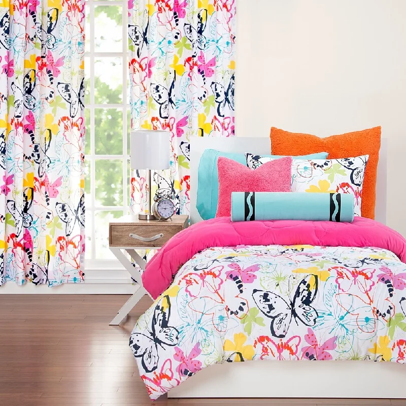 Crayola Flutterby Artsy Butterfly 3-piece Comforter Set