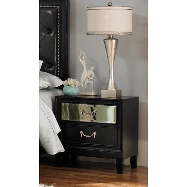 Devlin Black Casual 2-drawer Nightstand