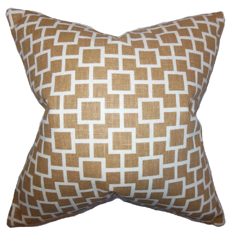 Janka Geometric Euro Sham Chestnut