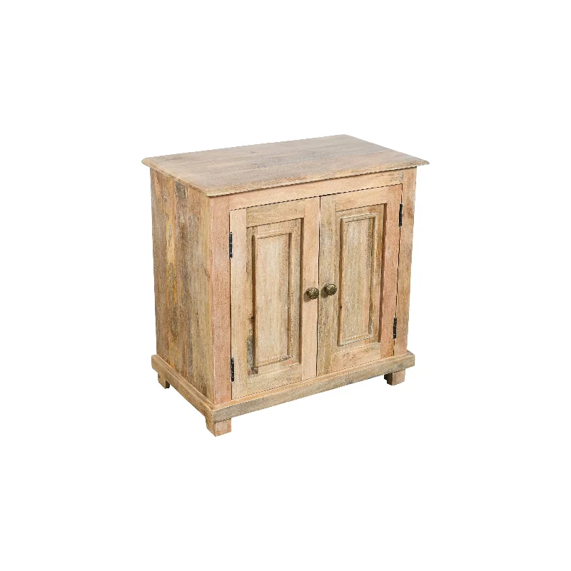 Jenna 2-Door Solid Wood Nightstand With Storage Shelf