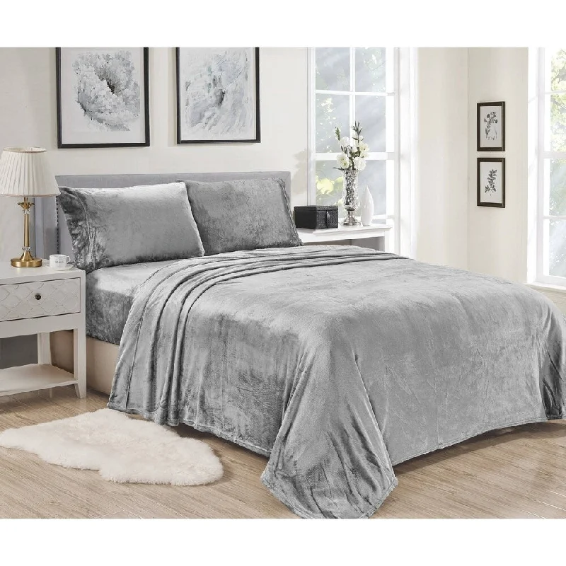 Lavana Microplush Sheet Sets King Gray