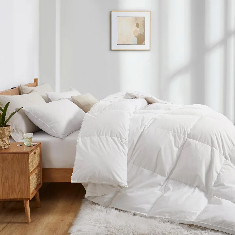 Lightweight & All-Season White Goose Feather Down Comforter Duvet