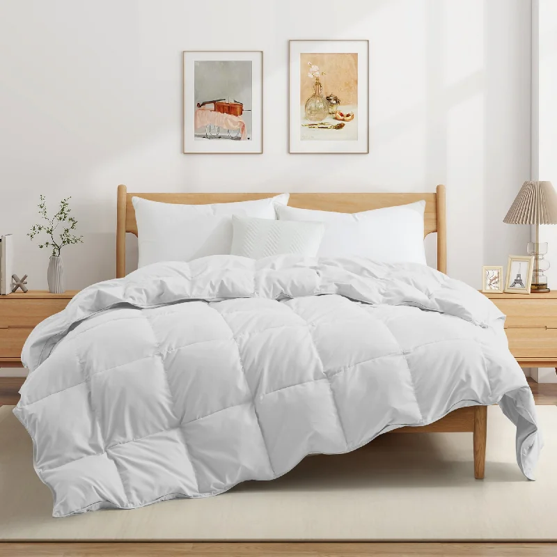 Lightweight White Feather Down Fluffy Comforter Duvet Insert