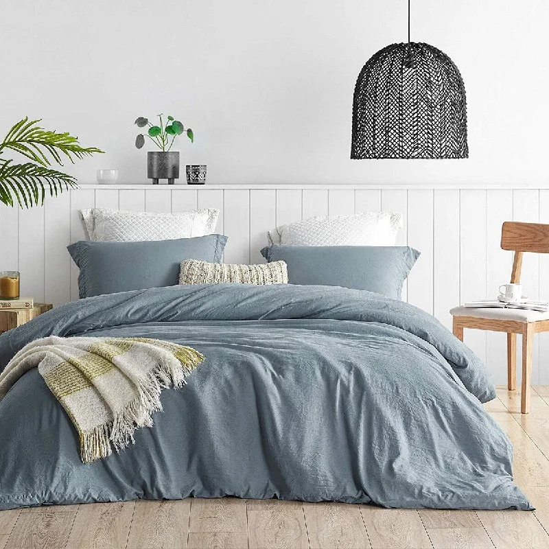 Natural Loft Oversized Comforter Set - Smoke Blue