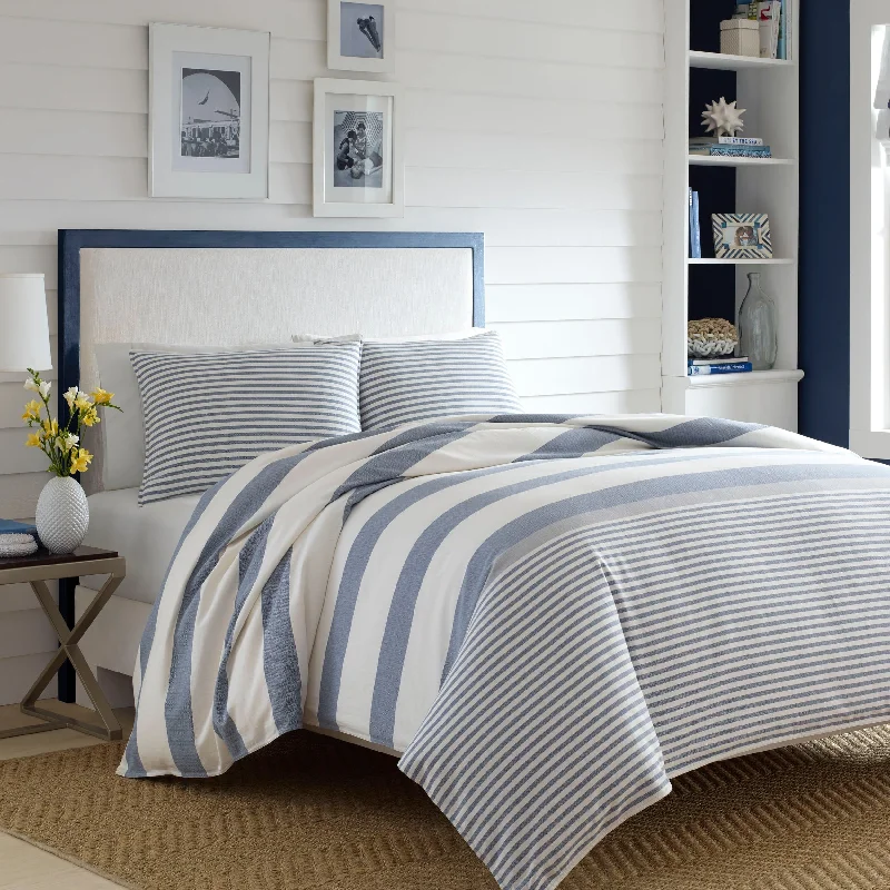 Nautica Fairwater Blue Cotton Reversible Comforter Set