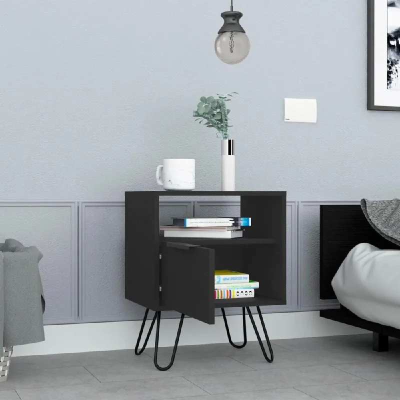 Nightstand, Shelf, Single Door Cabient