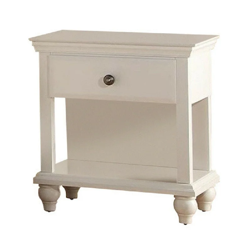 Nightstand With 1-drawer And Shelf, Sturdy Turnip Legs