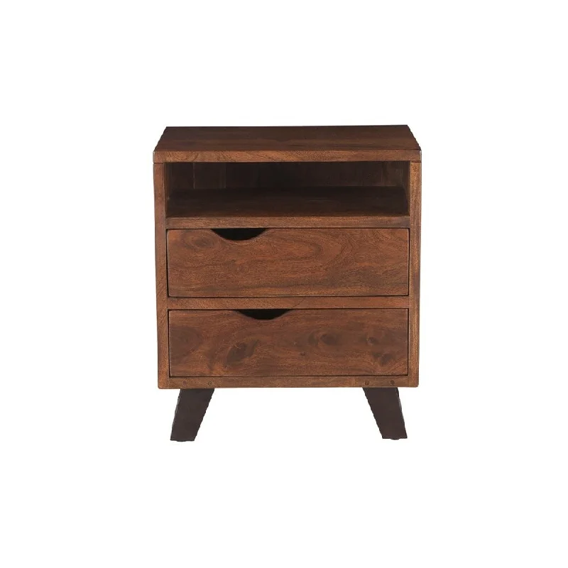 Nottingham 23-Inch Acacia Wood Night Chest in Walnut Finish