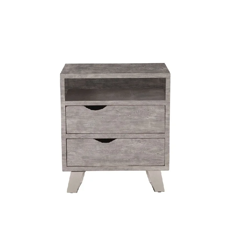 Nottingham 23-Inch Weathered Gray Acacia Wood Night Chest