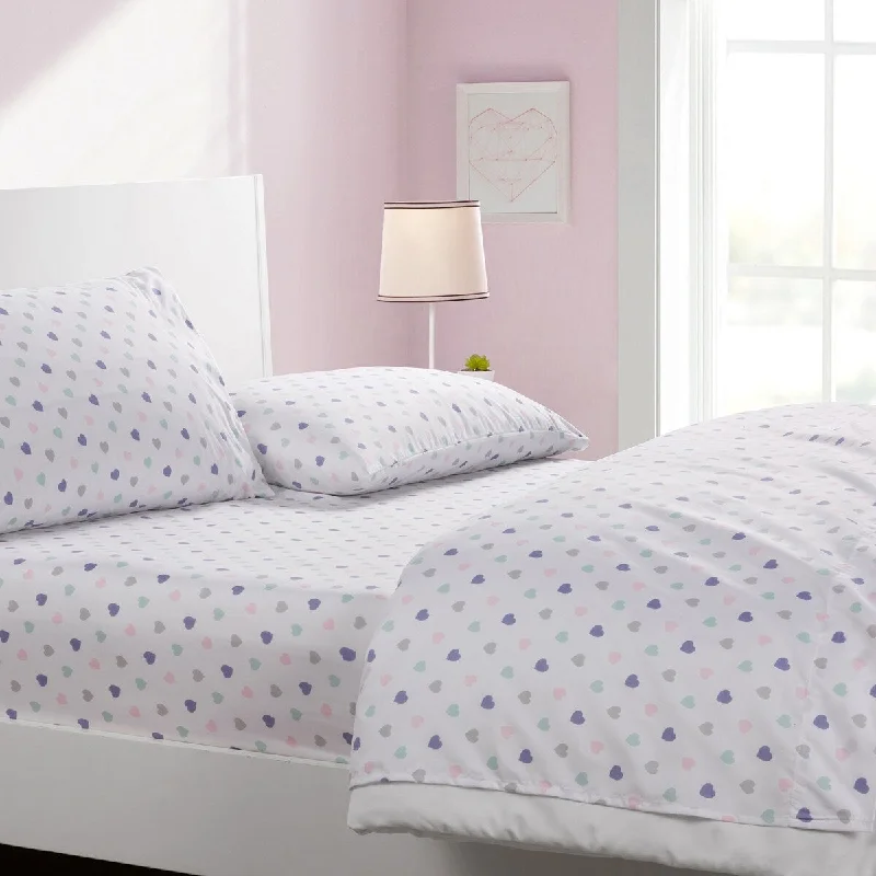 Olivia & Finn Pastel Hearts Printed Sheet Set