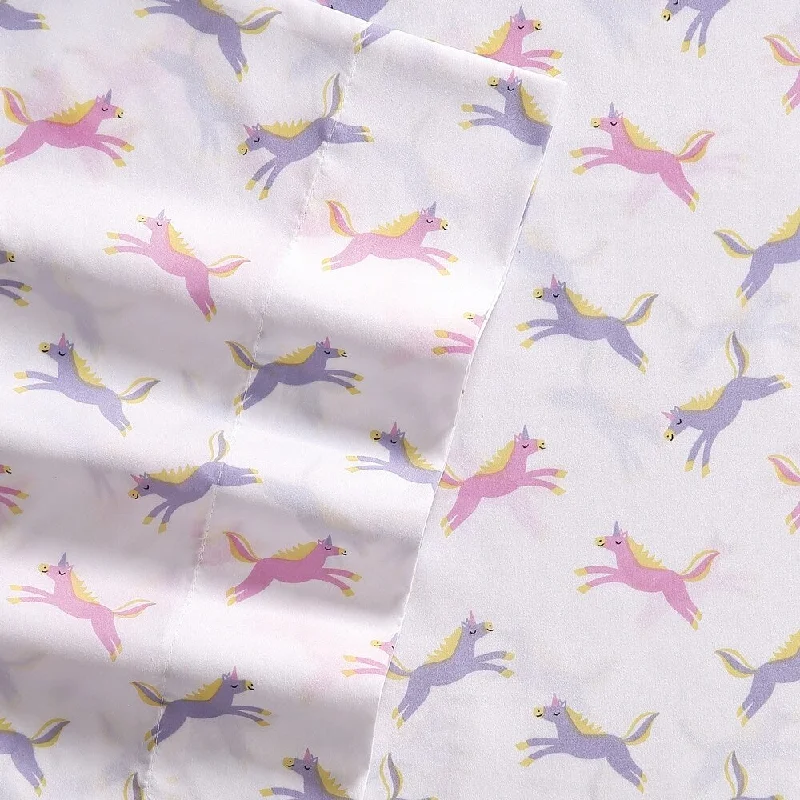 Porch & Den Gina Printed Unicorn Pattern Sheet Set