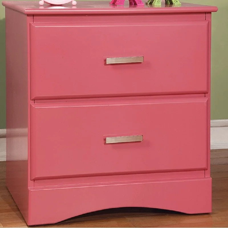 Prismo Transitional Style Night Stand, Pink