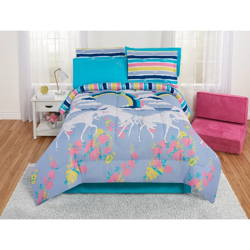 Rainbows Unicorns and Butterflies Twin Comforter Set