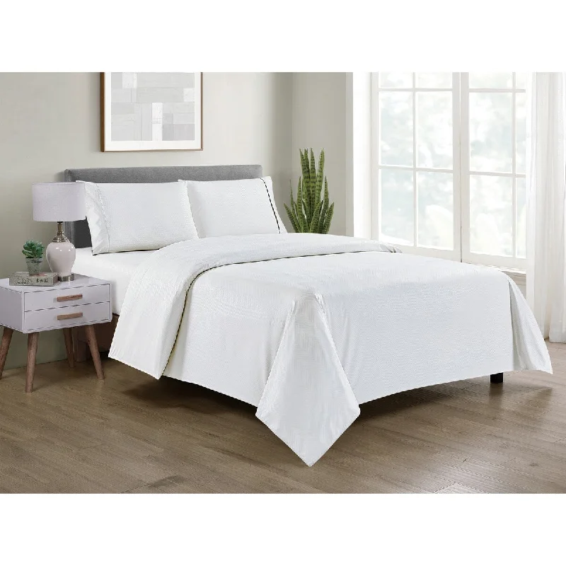 Rayon from Bamboo 4 Piece Luxury Chevron Embossed Sheet Set