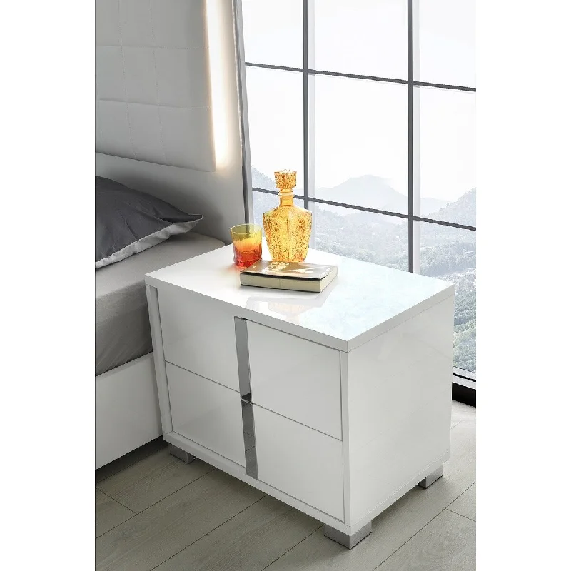 Roma 2-drawer Nightstand Right configuration in 3 finishes