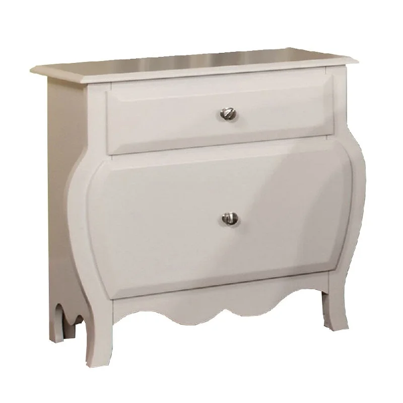 Roxana Transitional Nightstand, White Finish