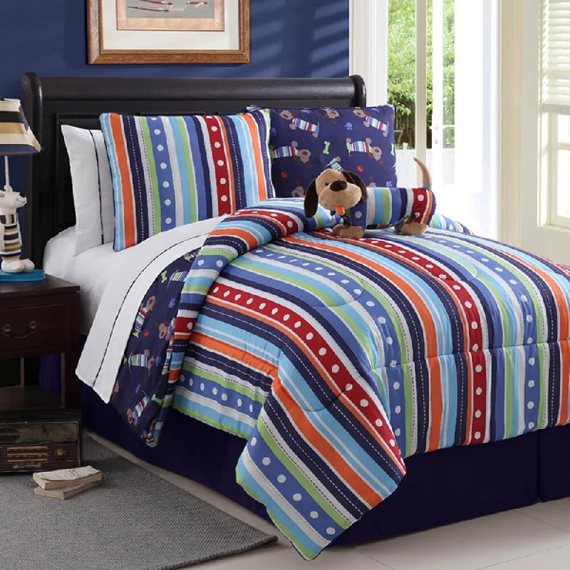 VCNY Dog Reversible 4-piece Comforter Set - Multi