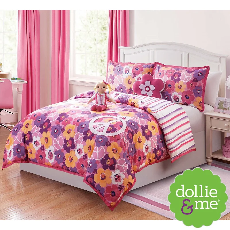 VCNY Dollie & Me Peace Sign 5-piece Reversible Comforter Set