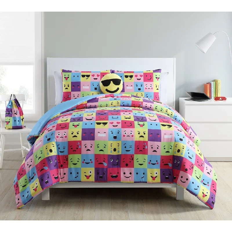 VCNY Home Facey Square Emoji Comforter Set - Multi