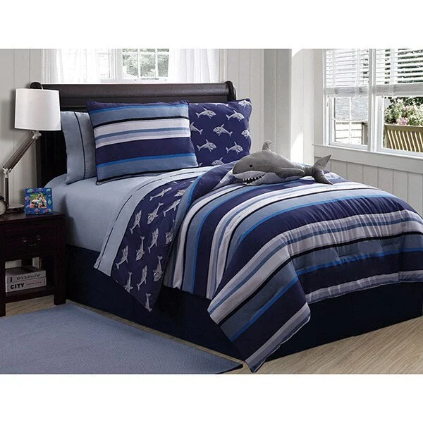 VCNY Reversible 3-piece Printed Patterned Twin-size Comforter Set