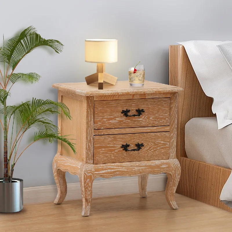 VredHom Oak Nightstand with 2 Drawers