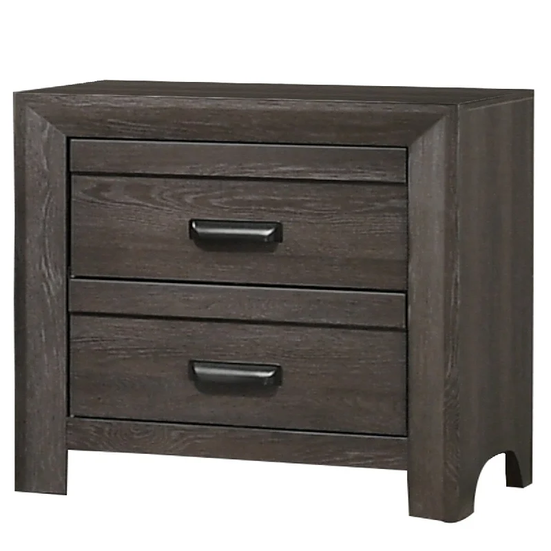 Wooden Nightstand with 2 Spacious Storage Drawers, Brown