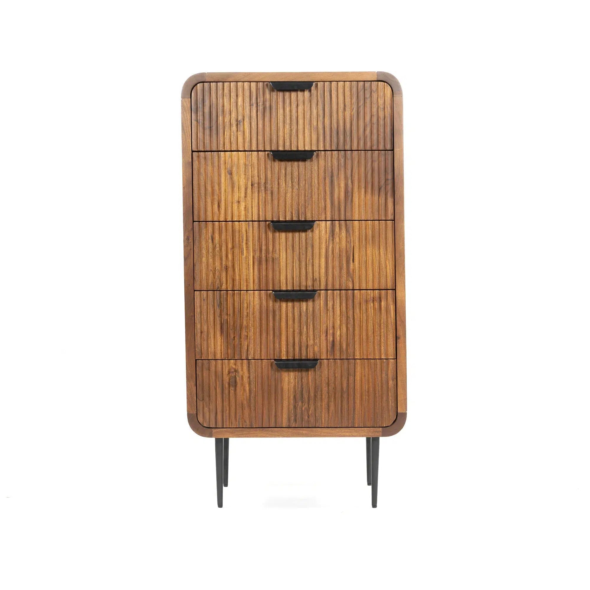 Amara Natural - Tall 5 Drawer Chest