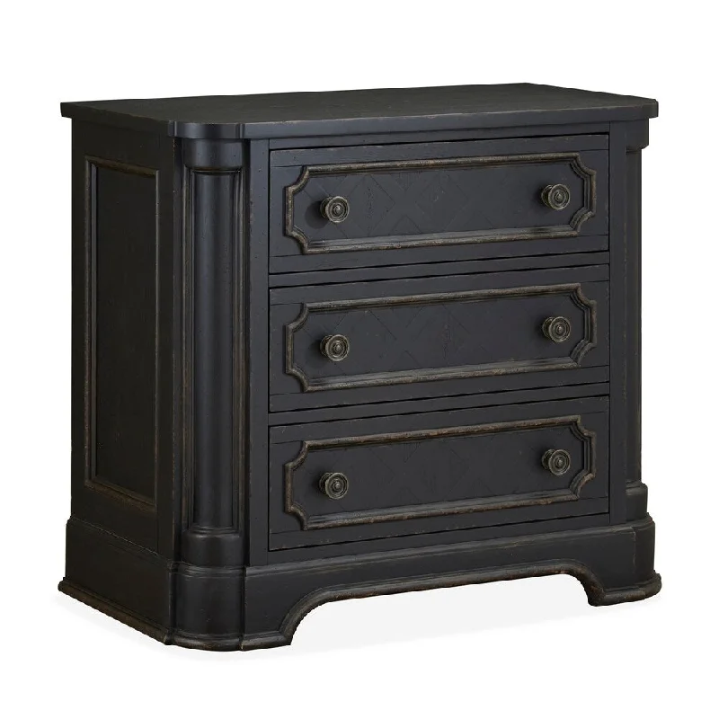 Bishop Hills Traditional Rustic Kettle Black Bachelor Chest