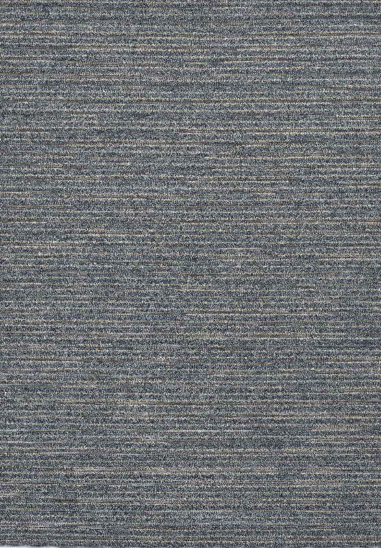 7' X 9' Machine Woven UV Treated Abstract Lines Indoor / Outdoor Area Rug - Denim Blue