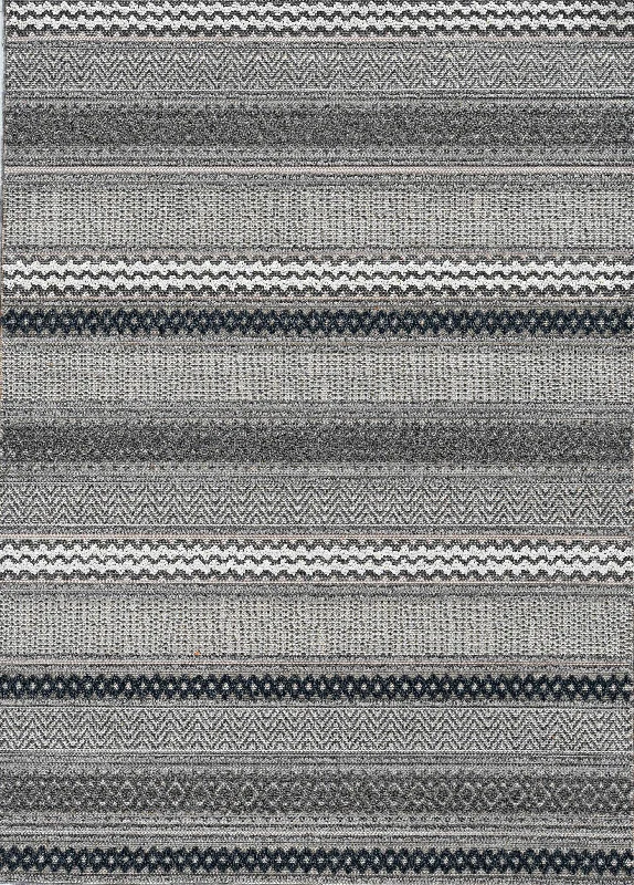 8' Machine Woven UV Treated Tribal Indoor / Outdoor Runner Rug - Taupe