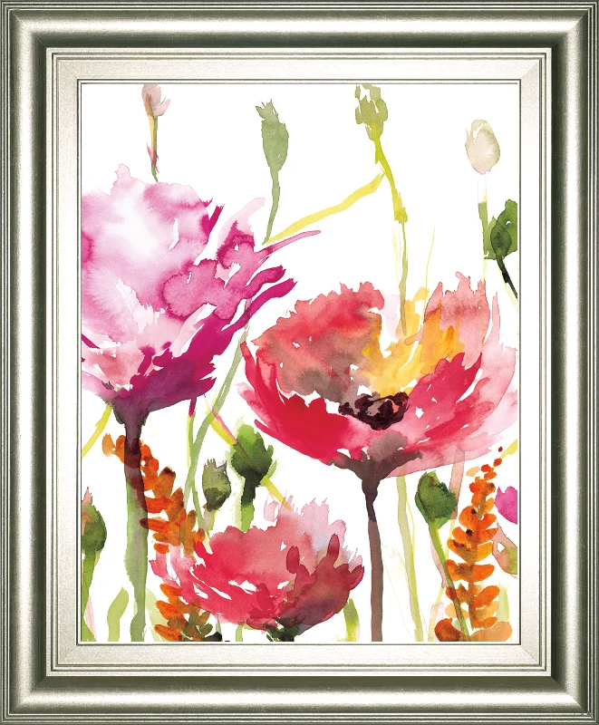 Blooms And Buds By Rebecca Meyers - Framed Print Wall Art - Pink