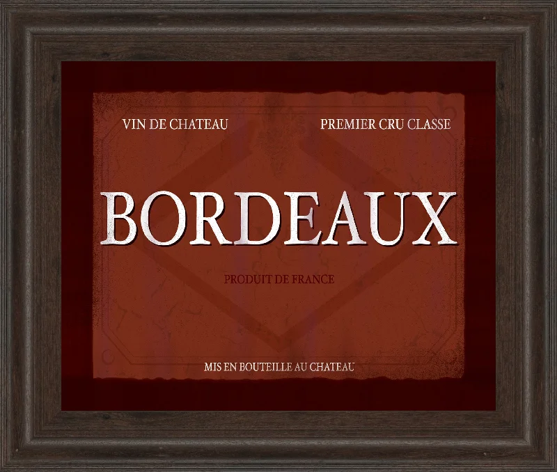 Bordeaux By Paola Viveiros - Framed Print Wall Art - Red