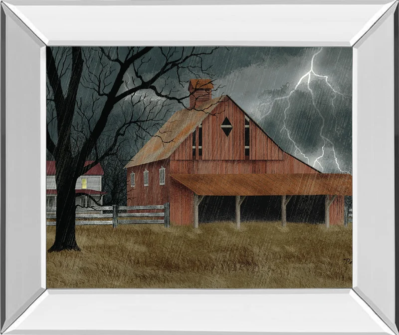 Dark And Stormy Night By Billy Jacobs - Mirror Framed Print Wall Art - Red