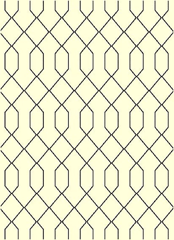 Fiona 4'7'' X 6'7'' Geometric Rug - Cream Black Area Rug