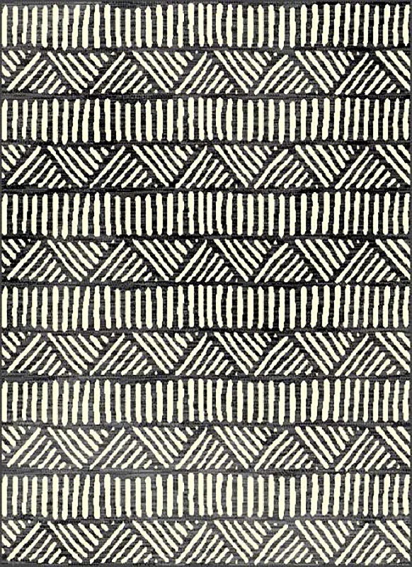 Fiona 4'7'' X 6'7'' Tribal Rug - Grey White Area Rug