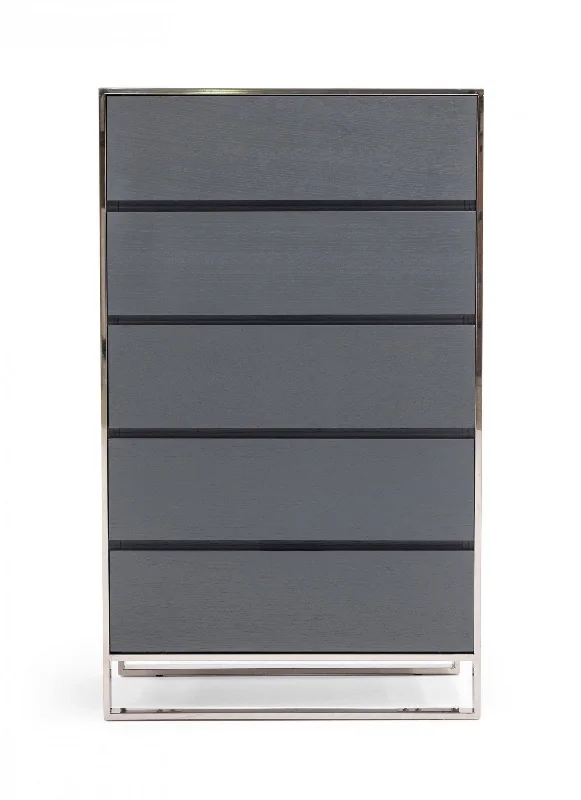 Five Drawer Chest - Gray