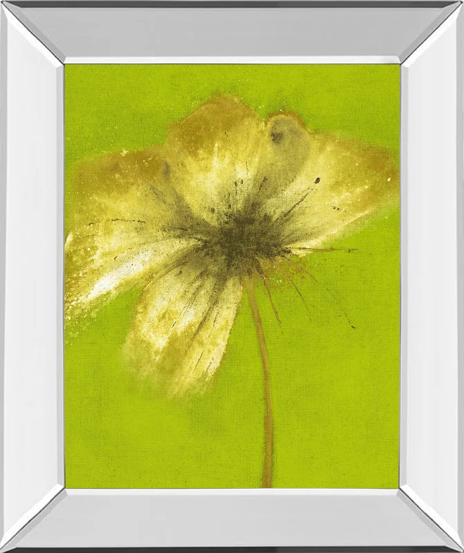 Floral Burst Vl By Emma Forrester - Mirror Framed Print Wall Art - Green