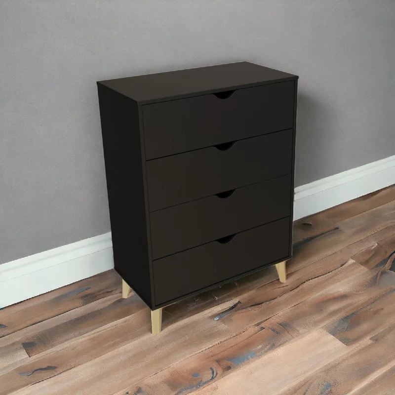 Four Drawer Standard Chest - Black