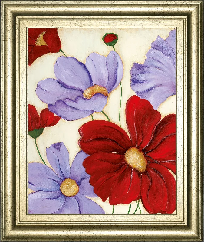 Lavender And Red Il By Tava Studios - Framed Print Wall Art - Red