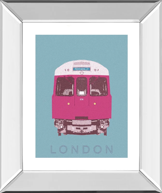 London Transport 3 By Ben James - Mirror Framed Print Wall Art - Purple