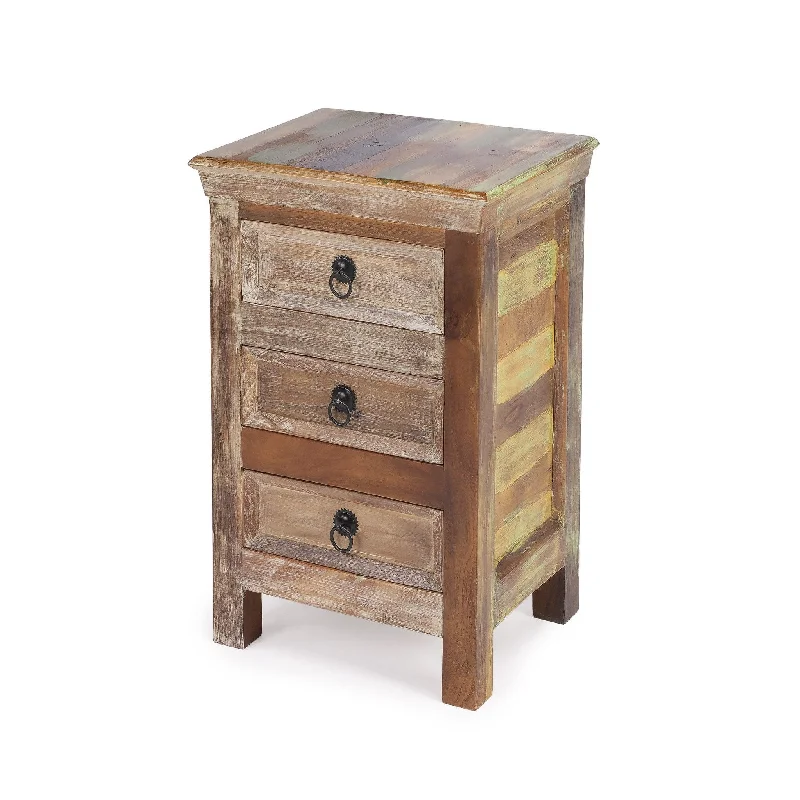 Modern Rustic Three Drawer Accent Chest - Light Brown